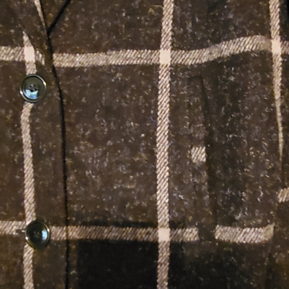 Vtg Winter Coat Checkered Pattern - image 4